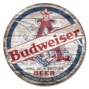 Desperate Enterprises Placa de madeira MDF Budweiser - Sinais de cerveja - Sinais vintage nostálgicos - Feito nos EUA (Cervejas)