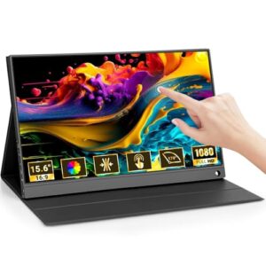 Monitor Portátil, 15.6Inch (Tela sensível ao toque), Full HD HDR10, FHD 1080P Monitor Portátil Conectado Com USB C Dupla/HDMI, 1920x1080 IPS, Alto Contraste 1000:1, 250 cd/m² (CDs)