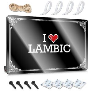 Placa de lata de cerveja quente I Love Lambic Tin Sign Sinal de porta de dormitório Sinais de cerveja para bar (Cor: Cor, Tamanho: 30X40CM) (Cervejas)