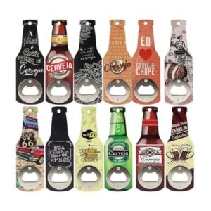 Abridor de Garrafas Magnético em MDF – Decorativo e Funcional – 15x5 cm | Abridor de Cerveja | Envio de modelo aleatório (Cervejas)