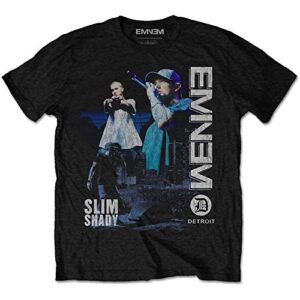 Eminem Camiseta masculina Detroit Slim Fit Preta, Preto, XXG (CDs)