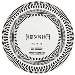 Hudson Hi-Fi Tapete de disco estroboscópico para toca-discos - 30,5 cm x 2 mm - disco de PVC para testar velocidades de 33-1/3 e 45 RPM (estroboscópio - face única) (Discos de Vinil)