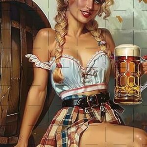 Placa vintage de lata de trigo barril de cerveja pin up girl metal poster decoração de parede placas de cerveja alumínio parede público para decoração de bar de casa cozinha garagem café pub decoração (Cervejas)