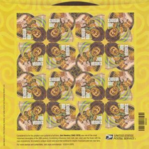 Jimi Hendrix Selos Postais folha com 16 - USPS (CDs)