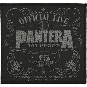 Patch padrão Pantera 101% Proof New Official Black, Preto, One Size (Discos de Vinil)