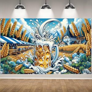 Oktoberfest Photo Backdrop Welcome Oktoberfest Banner Octoberfest German Bavarian Beer Festival, Decorações de festa e suprimentos para casa - 189 x 109 cm (Cervejas)