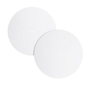 2 tapetes de lã branca para toca-discos, tapete de toca-discos de 30,5 cm antiestático para disco de vinil LP, acessórios para toca-discos, equipamento de afinação profissional melhora o som (Equipamentos)