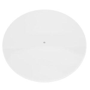 lyrlody Tapete de Toca -giragem Acrílico, Registro de Prato Deslizante de 12 Polegadas de Prato Estático para LP Reduz Ruído Com Graves Mais Apertados (Branco) (Equipamentos)