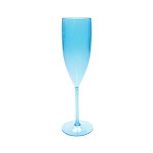 10 Taças Champanhe Acrílico 160 Ml Para Festas/Comemorações cor:Azul Bebe (Vinhos)