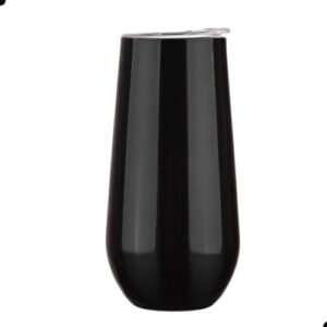 Copo Champanhe Espumante Vinho Drink 180ml Aço Inox Luxo (PRETO) (Vinhos)