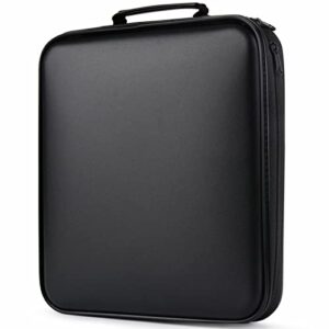 DVD Storage CD Case Holder:TIMCORR DVD Binder Protective CD Book Portable DVD Organizer-CD Wallet 160 Disc Holder Hard Plastic Movie Case Black CD Portfolio Blu Ray Album CD Booklet for Car Home (CDs)