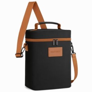 Bolsa Térmica De Transporte Impermeável Para Vinho Porta 2 Garrafas Com Alça De Ombro Preto Premium Wine Bag (Vinhos)