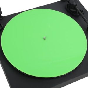 Tapete de prato para toca-discos de acrílico para todos os jogadores de vinil, tapete antivibração de 30,5 cm, verde (Equipamentos)