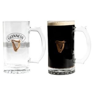 LORD'S ROCKS Copos de cerveja Guinness de 500 ml, pacote duplo, regatas compatíveis com logotipo Arched Guinness e Harpa | Mercadoria oficial certificada | Presente ideal para amantes de cerveja (Cervejas)