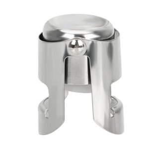 Tampa Pressão a Vácuo em Inox para Garrafa de Champagne e Vinho – Conserva Sabor e Efervescência (Vinhos)