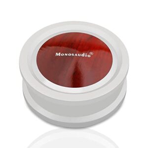 Monosaudio Estabilizador de peso de gravação, 290 g, toca-discos de liga de alumínio, madeira vermelha, com base macia para toca-discos de vinil HiFi LP (prata) (Equipamentos)