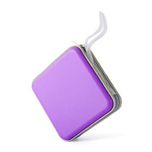 Home Wing Fichário de plástico rígido para CD/DVD, carteira de armazenamento portátil com capacidade para 30, roxo (CDs)