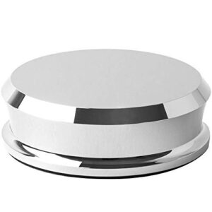Hudson Hi-Fi SmallBen Chrome - Estabilizador de Peso com Almofada Protetora de Couro - Metal Cromado - TURNTABLE - Prata - 12.7 x 7.62 x 7.62 cm (Equipamentos)