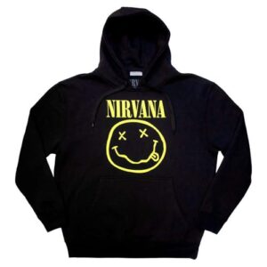 Rock Off officially licensed products Moletom com capuz Nirvana Amarelo Grunge Face, Preto, XGG (CDs)