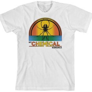 My Chemical Romance Camiseta unissex adulto padrão Spider Rising, Branco, M (CDs)