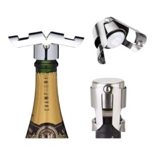 Kit 1/2/4 Tampas Pressão Rolha Inox Garrafa Vinho Champagne Cerveja Espumante - NEXUS MARKET (2) (Vinhos)