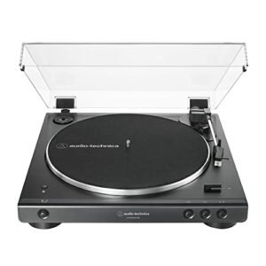 Audio-Technica AT-LP60XBT-USB-BK Prato giratório estéreo com acionamento por correia totalmente automático com Bluetooth e USB (Discos de Vinil)