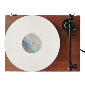 Menesia Tapete de acrílico para toca-discos - tapete de vinil para acessórios de toca-discos, tapete deslizante de acrílico mármore vinil (Equipamentos)