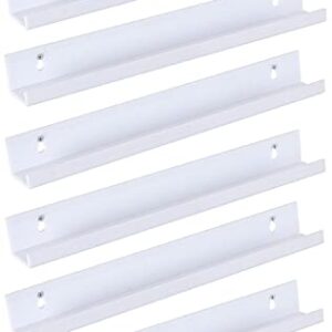Sooyee Estante flutuante infantil invisível de acrílico de 38 cm, para quarto de crianças, com imagem moderna, prateleira de parede, branca (CDs)