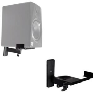 Par de suportes para alto-falante Rockville RHSB8 com suporte giratório de parede para home theater, preto (Equipamentos)