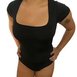 BODY FEMININO DECOTE QUADRADO MANGA CURTA (BRANCO, GG) (Vinhos)