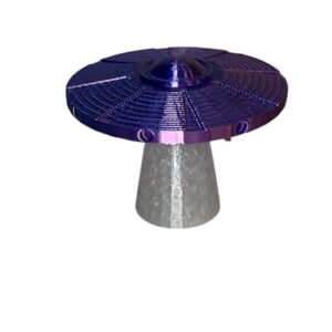 Vinyl Charms LLC Decoração de toca-discos de nave espacial UFO, acessório de vinil giratório, plástico, ficção científica, retrô, pendurado, 1 unidade (Discos de Vinil)