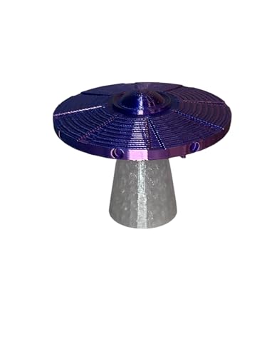 Vinyl Charms LLC Decoração de toca-discos de nave espacial UFO, acessório de vinil giratório, plástico, ficção científica, retrô, pendurado, 1 unidade (Discos de Vinil)