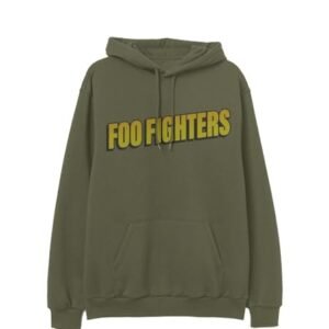 Foo Fighters Moletom com capuz unissex oficial da banda, Verde militar, XGG (CDs)