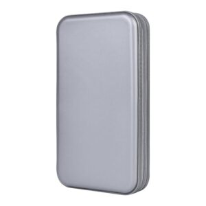 alavisxf xx Suporte de CD, capacidade para 72 CD/DVD, organizador portátil, organizador de armazenamento de plástico rígido para viagem de carro (capacidade 72, cinza 72) (CDs)