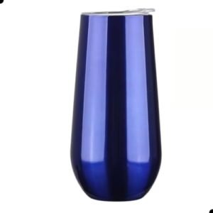 Copo Champanhe Espumante Vinho Drink 180ml Aço Inox Luxo (AZUL) (Vinhos)