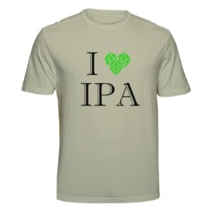 Camiseta Eu Amo Cerveja IPA 100% algodão Masculina Vermelha, Preto, Cáqui, Verde Musgo (BR, Alfa, GG, Regular, Cáqui) (Cervejas)