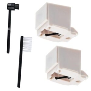 Pacote com 2 agulhas de substituição para toca-discos ATN3600L com 2 escovas de limpeza Stylus compatíveis com substituição de agulha de toca-discos AT-LP60 (incluindo capa protetora) (Equipamentos)