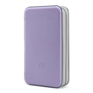 Alavisxf Capa para CD, suporte de plástico rígido com capacidade para 96 discos de DVD com zíper – Organizador portátil de CD DVD para carro, casa, viagem (lavanda) (CDs)