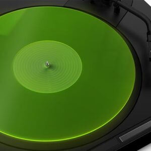 Tapete de toca-discos, tapete para discos, tapete deslizante de vinil para toca-discos de acrílico verde para toca-discos antiestático e baixo definido, verde (Discos de Vinil)