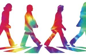 Beatles Abbey Road Magnet Crosswalk Merchandise Memorabilia álbum disco icônico banda Pepper Ímã de vinil | Qualidade Premium | 18,8 cm | MG041 (Branco Tiedye) (CDs)