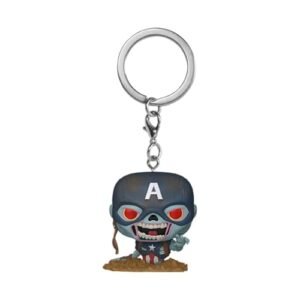 Funko Pop! Chaveiro: Marvel Zombies - Zumbi Capitão América - Chaveiro Novidade - Minifigura Colecionável - Enchimento de Meias - Ideia de Presente - Mercadoria Oficial - Fãs de Quadrinhos - Decoração (Bonecos)