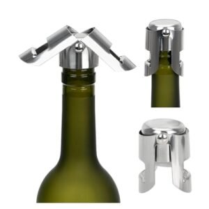Rolha Tampa Pressão a Vácuo em Inox Para Garrafa Champagne Vinho Premium - TONSHOP (Vinhos)