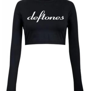 Deftones - Logo - Cropped Manga Longa - Banda de rock Tamanho:M (CDs)