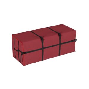 Elf Stor 83-DT5056 Bolsa de armazenamento de Natal de lona resistente grande para árvore de 2,5 m, vermelha (CDs)