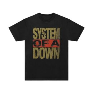 System of a Down Camiseta unissex com logotipo System of a Down Stacked, Preto, P (CDs)