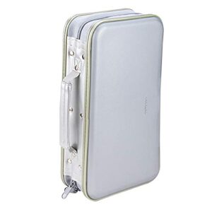 Wismart Carteira de CD DVD resistente com capacidade para 96 unidades – Estojo rígido com suporte de disco rígido para VCD, Blu-ray Media – Carteira organizadora (prata) (CDs)