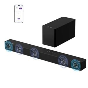 ULTIMEA Soundbar 5.1CH com subwoofer, Dolby Atmos, APP, BassMX, Barra de som surround 300 W para Smart TV, sistema de som surround para home theater para TV, BT 5.4, Poseidon M60 (modelo 2025) (Equipamentos)