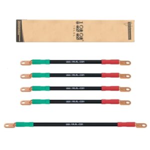 10L0L Cabos de bateria de carrinho de golfe calibre 4 para EZGO TXT 36v e 48v 1994-UP, AC/DC Wire Kit de fiação de cobre puro com terminais de fio resistente - preto e verde (CDs)