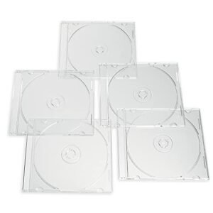 Verbatim Estojos para CD DVD Blu-Ray Clear Slim Jewel Cases, 5,2 mm – Pacote com 25 (CDs)