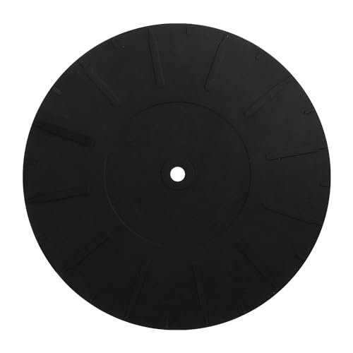 Tapete de silicone para toca-discos, 17 cm de diâmetro, tapete antiestático e antiderrapante, toca-discos, tapete de borracha para toca-discos de vinil LP (preto) (Discos de Vinil)